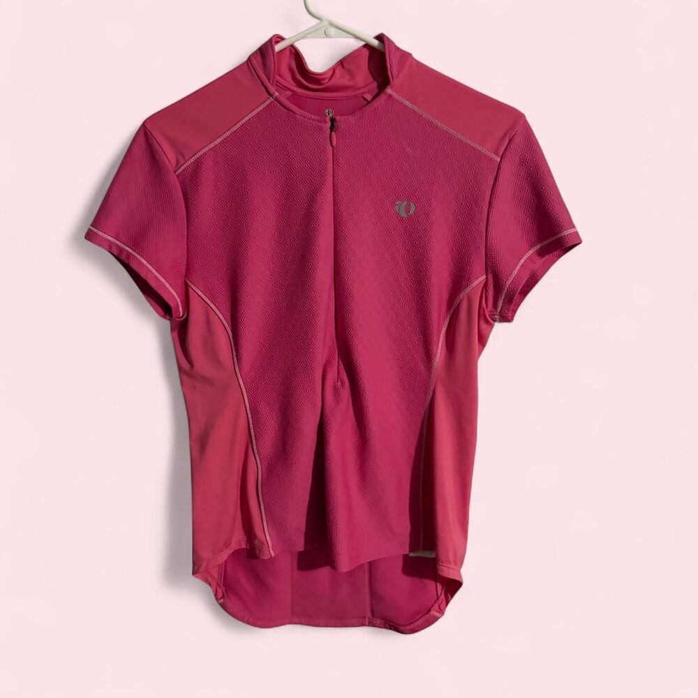 Pearl Izumi Jersey Women Medium Pink Diamond Pattern Cycling Top
